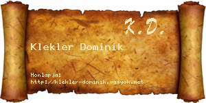 Klekler Dominik névjegykártya
